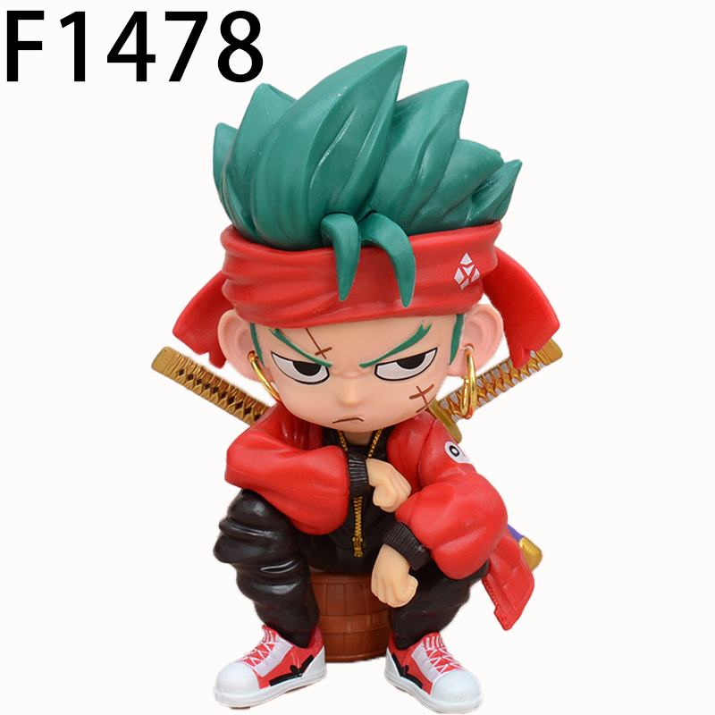 One Piece Monkey D Luffy Roronoa Zoro Chibi Statue Action Figure Collection Model Toy Japanese Anime Character Decoration Fans