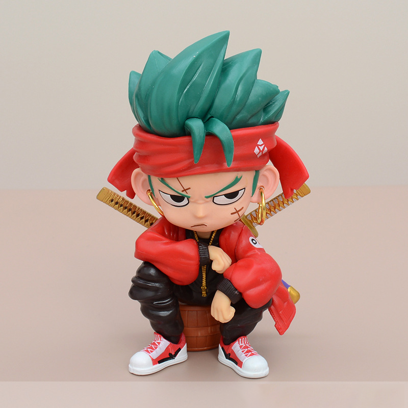 One Piece Monkey D Luffy Roronoa Zoro Chibi Statue Action Figure Collection Model Toy Japanese Anime Character Decoration Fans