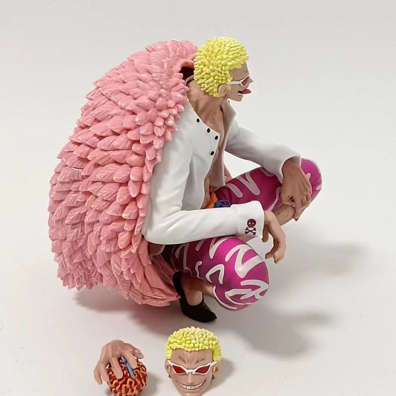 One Piece Donquixote Doflamingo Statue Action Figure Crouching Pose Collection Model Toy Japanese Anime Character Decoration Fans