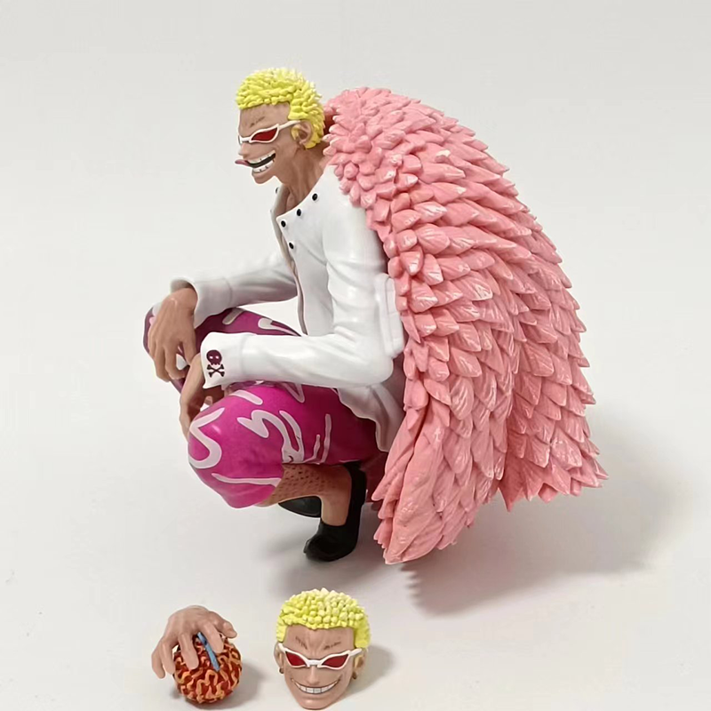 One Piece Donquixote Doflamingo Statue Action Figure Crouching Pose Collection Model Toy Japanese Anime Character Decoration Fans