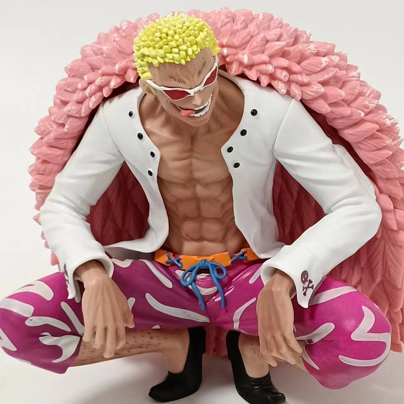 One Piece Donquixote Doflamingo Statue Action Figure Crouching Pose Collection Model Toy Japanese Anime Character Decoration Fans