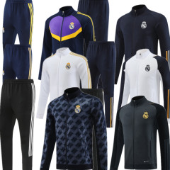 23 24 25 Men KIT Real Madrid Soccer Training suit MBAPPE Long pull jacket set BELLINGHAM VINI JR CAMAVINGA ALABA HAZARD ASENSIO MODRIC 2024 2025 Football uniforms