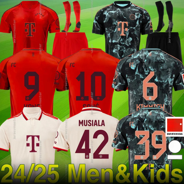 2425 Men KIT KANE BAYERN Soccer Jerseys Home Away 3rd SANE MUNICH MULLER DAVIES COMAN KIMMICH 2024 2025 GORETZKA GNABRY MANE MUSIALA Football Shirt Men Uniforms
