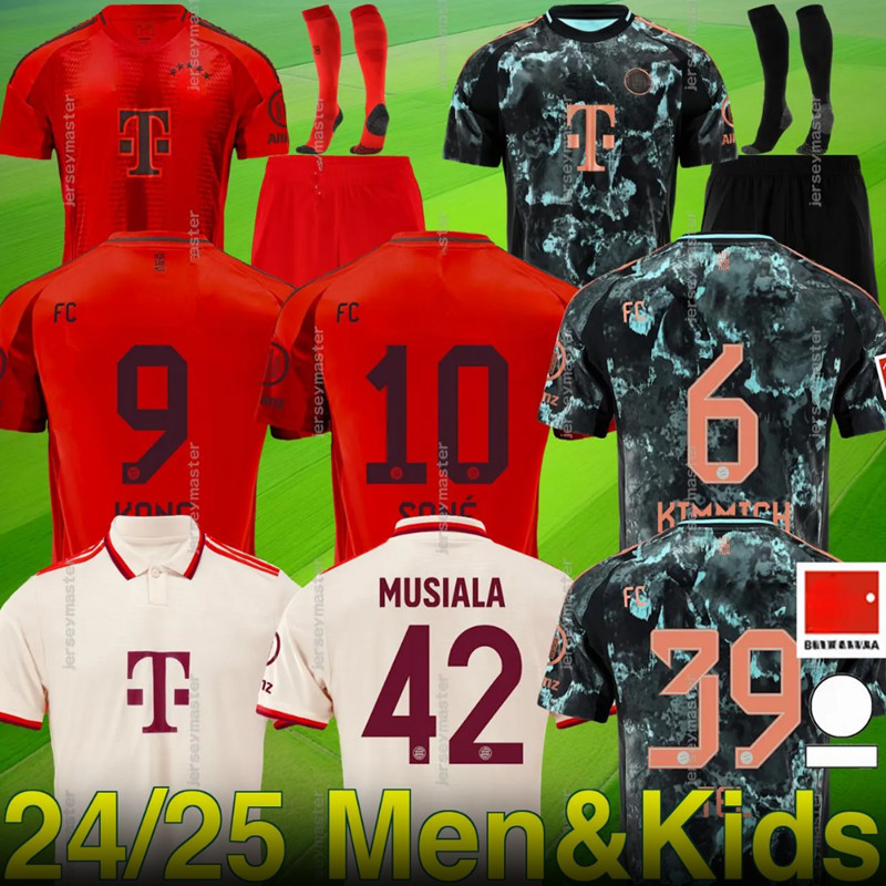 2425 Men KIT KANE BAYERN Soccer Jerseys Home Away 3rd SANE MUNICH MULLER DAVIES COMAN KIMMICH 2024 2025 GORETZKA GNABRY MANE MUSIALA Football Shirt Men Uniforms