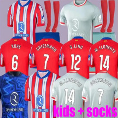 2425 KIDS kit Atletico Madrids soccer jersey Home Away 3rd GRIEZMANN KOKE M.LLORENTE MEMPHIS 2024 2025 CORREA SLINO SAUL MOLINA J.ALVAREZ Football Shirt BOY Uniforms