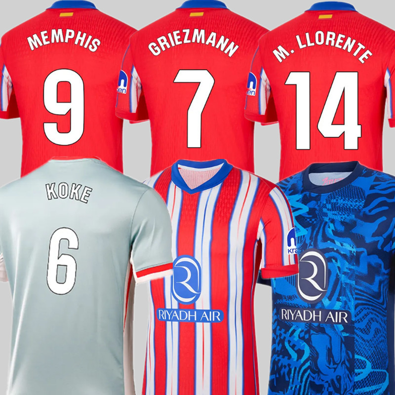 2425 Atletico Madrids soccer jersey Home Away 3rd GRIEZMANN KOKE M.LLORENTE MEMPHIS 2024 2025 CORREA SLINO SAUL MOLINA J.ALVAREZ Football Shirt Men Uniforms