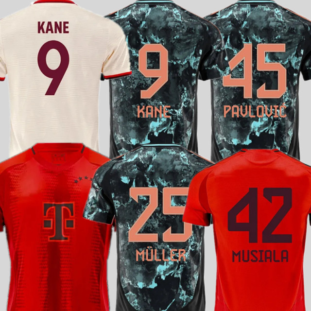 2425 KANE BAYERN Soccer Jerseys Home Away 3rd SANE MUNICH MULLER DAVIES COMAN KIMMICH 2024 2025 GORETZKA GNABRY MANE MUSIALA Football Shirt Men Uniforms