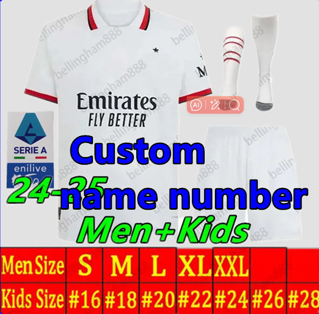 KIDS kit 2425 AC Milan soccer jersey Home Away 3rd MORATA GIROUD RAFA LEAO PULISIC TOMORI THEO 2024 2025 Shirt Football BOY Uniforms