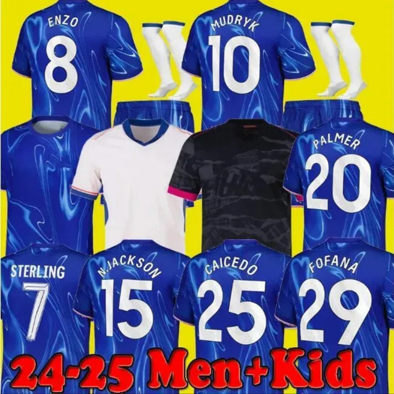 2425 Men KIT CHELSEA soccer jerseys Home Away 3rd PALMER JAMES ENZO FOFANA MUDRYK STERLING T SILVA Shirt NJACKSON CHILWELL BROJA NKUNKU GALLAGHER MADUEKE 2024 2025 Football Adult uniforms