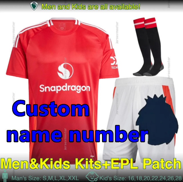 2425 Men KIT Manchester United Soccer Jerseys Home Away 3rd RASHFORD GARNACHO HOJLUND B. FERNANDES MARTINEZ DALOT CASEMIRO SHAW ANTONY MAINOO 2024 2025 Football shirt Men Kit Uniforms