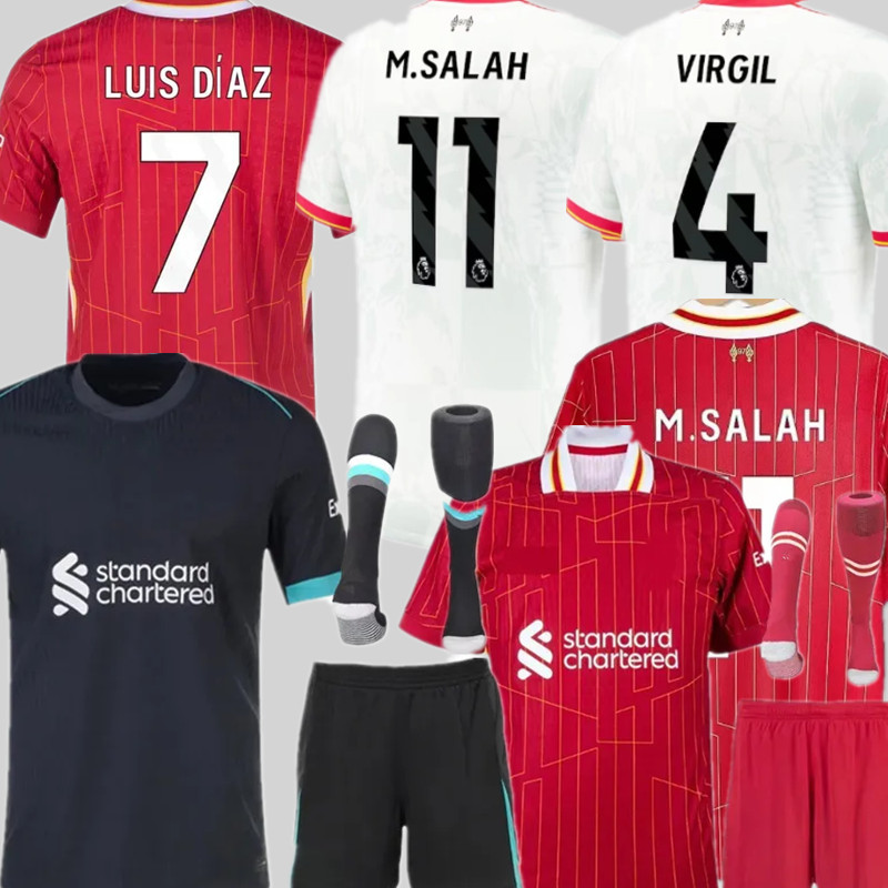 24 25 Men kit Liverpool Soccer Jersey Salah Darwin Nunez Home Away Dominik Szoboszlai Robertson Alisson Becker Joe Gomez Joel Matip 2024 2025 Football Men uniforms