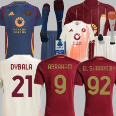 2425 Men KIT Roma Soccer Jerseys Home Away 3rd Abraham Wijnaldum Totti Dybala Shaarawy Pellegrini Cristante   2024 2025 AS Roma Football shirt Adult  Uniforms