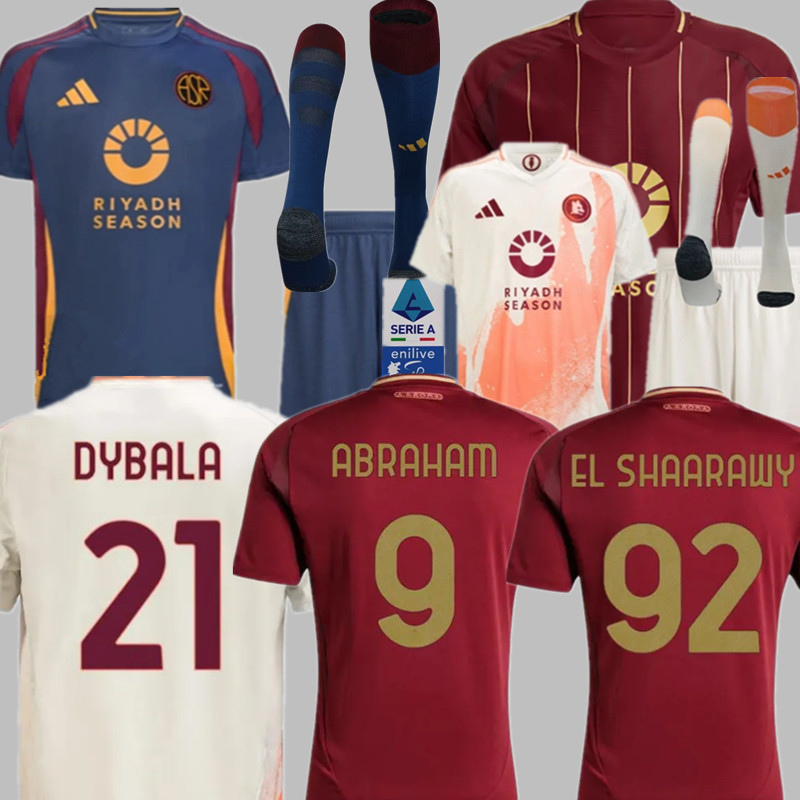 2425 KIDS KIT Roma Soccer Jerseys Home Away 3rd Abraham Wijnaldum Totti Dybala Shaarawy Pellegrini Cristante  2024 2025 AS Roma Football shirt BOYB  Uniforms