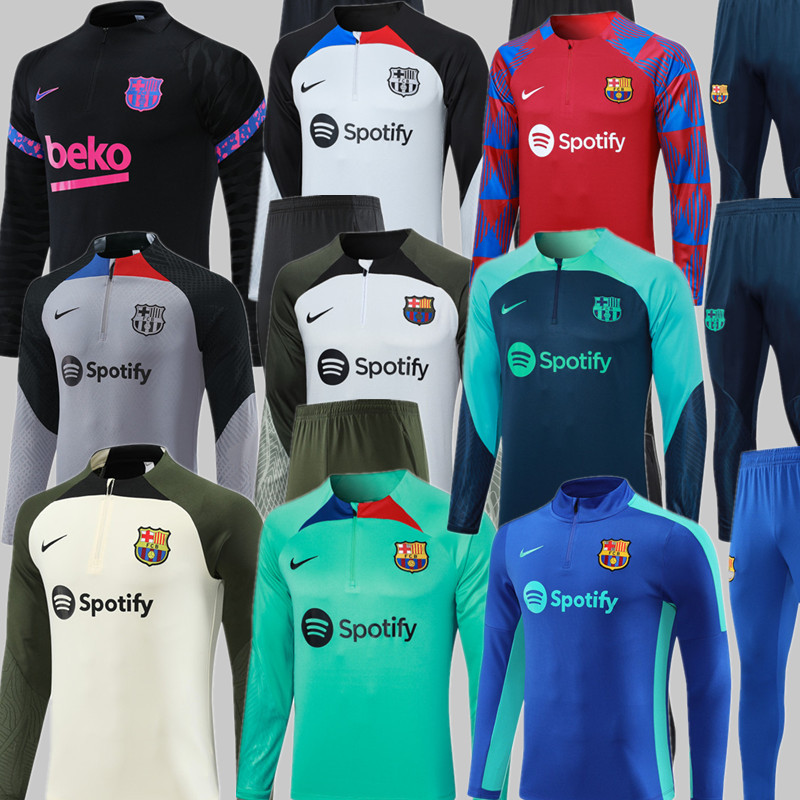 23 24 Men KIT Barcelona Soccer Training suit LAMINE YAMAL PEDRI GAVI LEWANDOWSKI OLMO F. DE JONG 2023 2024 Men Football jogging kit uniforms