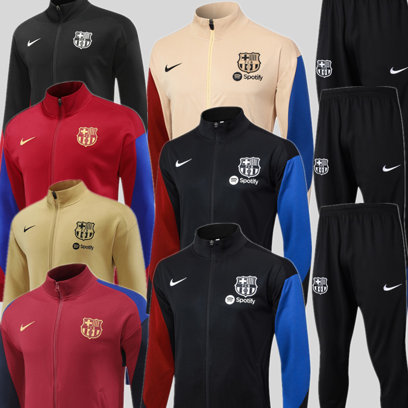 24 25 Men KIT Barcelona Soccer Jacket suit LAMINE YAMAL PEDRI GAVI LEWANDOWSKI OLMO F. DE JONG 2024 2025 Men Football jogging kit uniforms