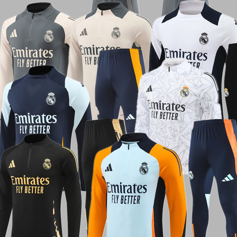 24 25 Men KIT Real Madrid Soccer Training suit MBAPPE BELLINGHAM VINI JR CAMAVINGA ALABA ASENSIO MODRIC 2024 2025 Adult Football jogging kit uniforms
