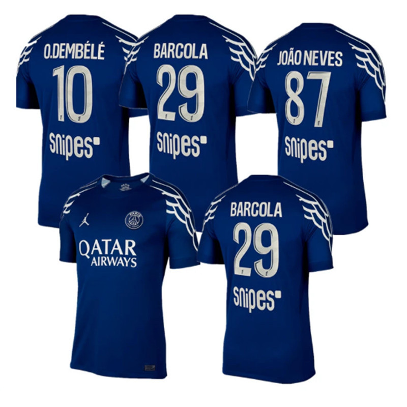 2526 PSG Soccer Jerseys Jordan THIRD MBAPPE O DEMBELE HERNANDES KOLO MUANI 2025 2026 Paris BARCOLA HAKIMI Football Shirt Men Uniforms
