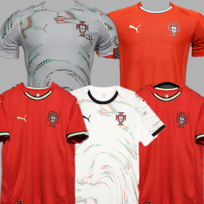 2025 Portugal Soccer Jerseys B.FERNANDES RONALDO Home away 25 26 PLAYER FAN edition ANDRÉ SILVA JOAO FELIX PEPE BERMARDO Football shirt Men uniform