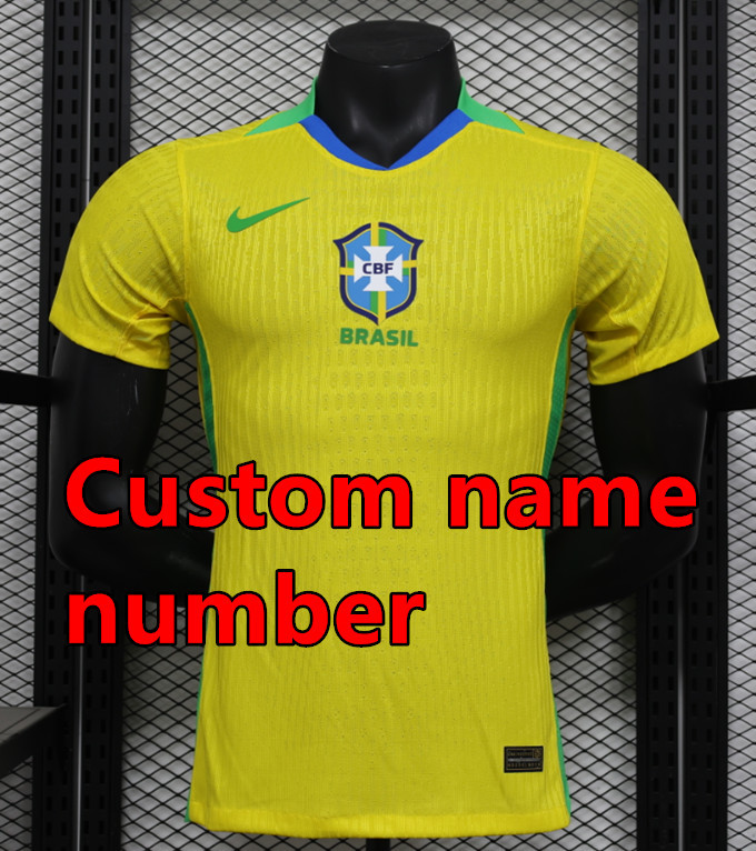 2025 Brazil Soccer Jersey VINI JR. NEYMAR JR CASEMIRO 25 26 National Team G.JESUS P.COUTINHO Home Away  PLAYER FAN edition Men Shirt  T.SILVA PELE MARCELO Football Uniform