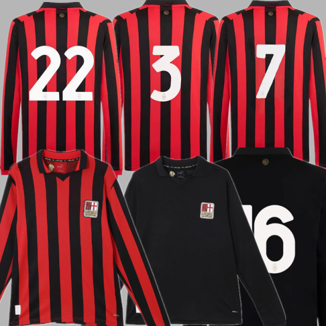 2425 AC Milan Soccer Jerseys GIMENEZ 2024 2025 Black red Milan125th anniversary shirt RAFA LEÃO PULISIC THEO JOÃO FÉLIX Football Men Uniforms