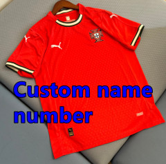 2025 Portugal Soccer Jerseys B.FERNANDES RONALDO Home away 25 26 PLAYER FAN edition ANDRÉ SILVA JOAO FELIX PEPE BERMARDO Football shirt Men uniform