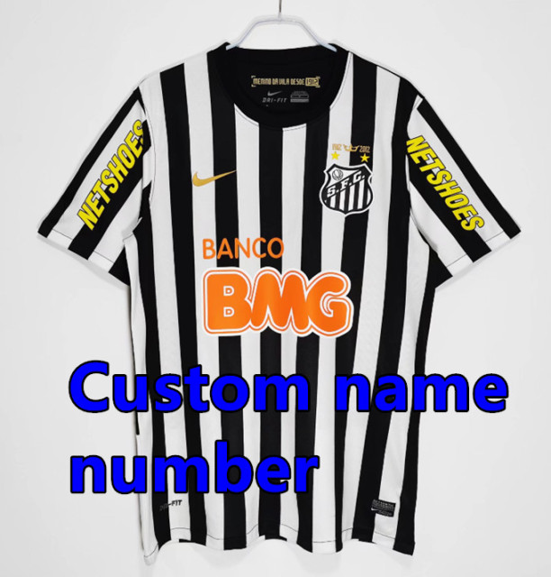 12 13 Santos Retro jersey Home AWAY white adult 2012 2013 NEYMAR JR FAN edition Men Shirt T.SILVA PELE MARCELO Football Uniform
