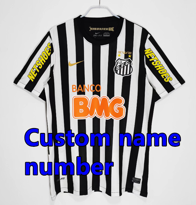 12 13 Santos Retro jersey Home AWAY white adult 2012 2013 NEYMAR JR FAN edition Men Shirt T.SILVA PELE MARCELO Football Uniform
