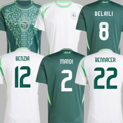 24 25 Algeria MAHREZ Soccer Jersey Home Away 2024 2025 FEGHOULI BRAHIMI BOUNEDJAH BELAILI SLIMANI ATAL BENSEBAINI BENNACER ABEID Football Uniform