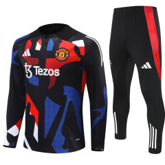 Men KIDS KIT 24 25 Manchester United Soccer Training suit RASHFORD LONG sleeve GARNACHO HOJLUND B. FERNANDES MARTINEZ DALOT CASEMIRO SHAW ANTONY MAINOO 2024 2025 Football uniforms