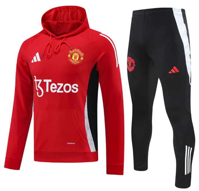Men Set 24 25 Manchester United Soccer Jacket suit RASHFORD LONG sleeve GARNACHO HOJLUND B. FERNANDES MARTINEZ DALOT CASEMIRO SHAW ANTONY MAINOO 2024 2025 Football uniforms