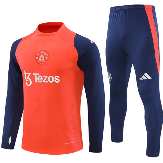 Men KIDS KIT 24 25 Manchester United Soccer Training suit RASHFORD LONG sleeve GARNACHO HOJLUND B. FERNANDES MARTINEZ DALOT CASEMIRO SHAW ANTONY MAINOO 2024 2025 Football uniforms