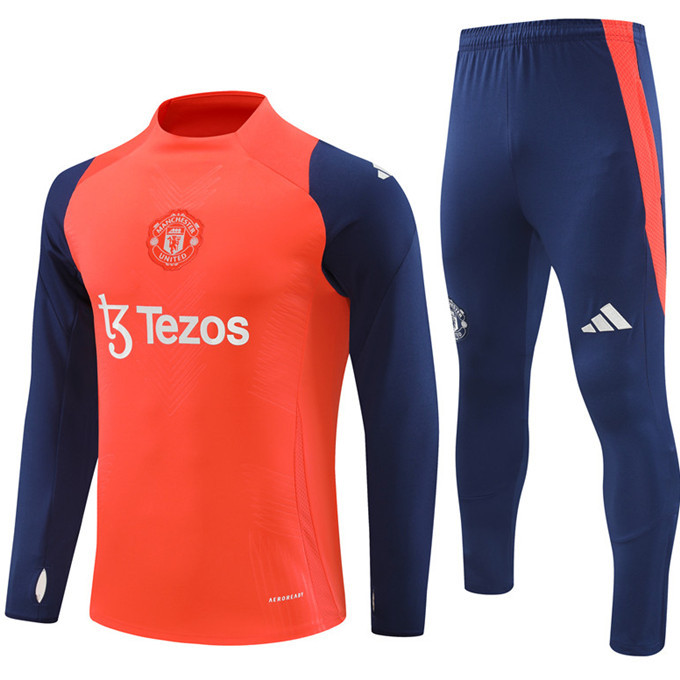 Men KIDS KIT 24 25 Manchester United Soccer Training suit RASHFORD LONG sleeve GARNACHO HOJLUND B. FERNANDES MARTINEZ DALOT CASEMIRO SHAW ANTONY MAINOO 2024 2025 Football uniforms