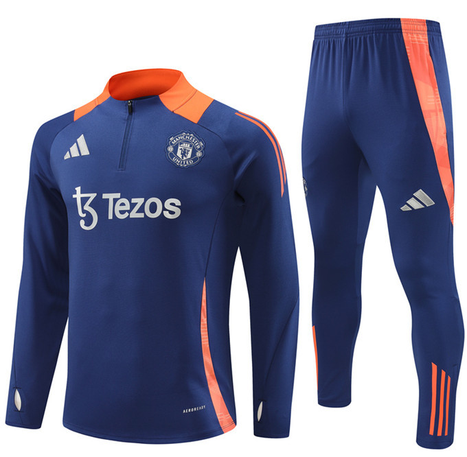 Men KIDS KIT 24 25 Manchester United Soccer Training suit RASHFORD LONG sleeve GARNACHO HOJLUND B. FERNANDES MARTINEZ DALOT CASEMIRO SHAW ANTONY MAINOO 2024 2025 Football uniforms