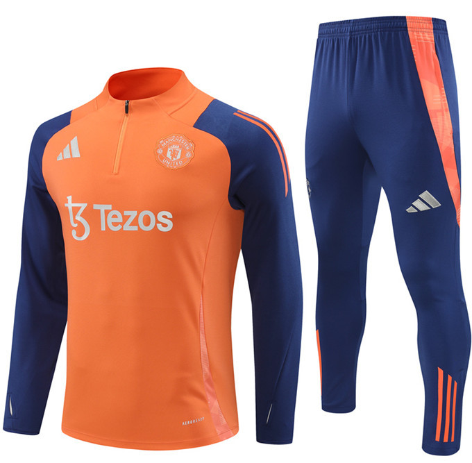Men KIDS KIT 24 25 Manchester United Soccer Training suit RASHFORD LONG sleeve GARNACHO HOJLUND B. FERNANDES MARTINEZ DALOT CASEMIRO SHAW ANTONY MAINOO 2024 2025 Football uniforms