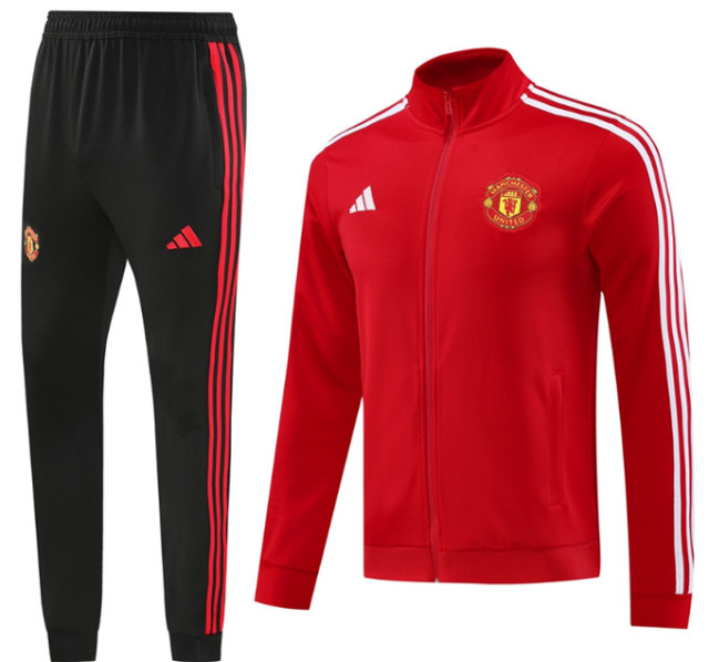 Men Set 24 25 Manchester United Soccer Jacket suit RASHFORD LONG sleeve GARNACHO HOJLUND B. FERNANDES MARTINEZ DALOT CASEMIRO SHAW ANTONY MAINOO 2024 2025 Football uniforms