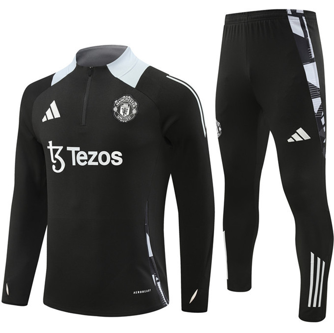Men KIDS KIT 24 25 Manchester United Soccer Training suit RASHFORD LONG sleeve GARNACHO HOJLUND B. FERNANDES MARTINEZ DALOT CASEMIRO SHAW ANTONY MAINOO 2024 2025 Football uniforms