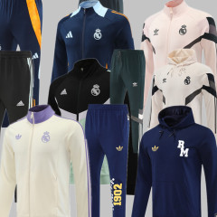 24 25 Real Madrid Soccer Jacket hooded suit MBAPPE BELLINGHAM VINI JR CAMAVINGA ALABA ASENSIO MODRIC 2024 2025 Men set jogging uniforms