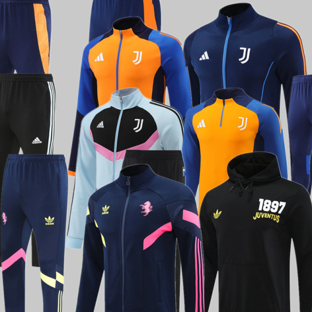 24 25 Juventus Soccer Jacket hooded suit YILDIZ MILIK DI MARIA VLAHOVIC KEAN POGBA CHIESA LOCATELLI 2024 2025 JUVE Men set jogging uniforms