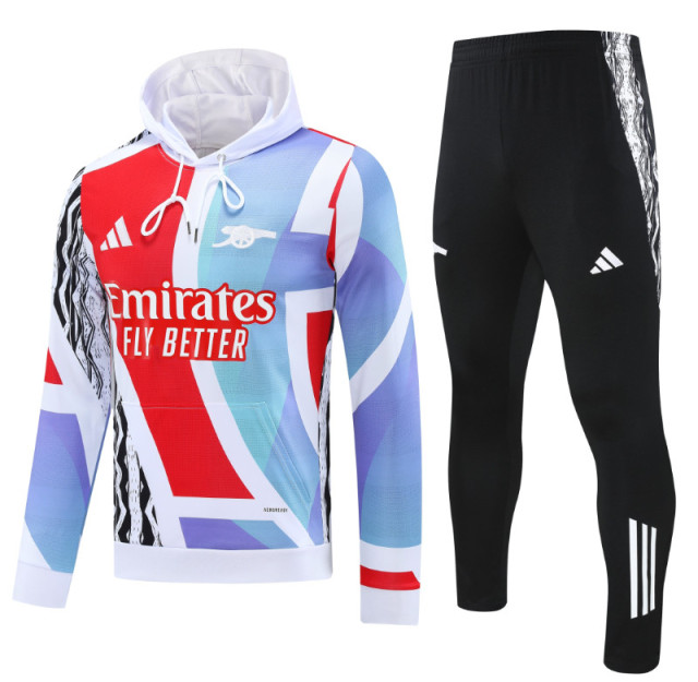 24 25 Arsenal Soccer Jacket hooded suit RICE HAVERTZ SAKA MARTINELLI WHITE SALIBA G.JESUS JORGINHO ODEGAARD 2024 2025 Men set jogging uniforms
