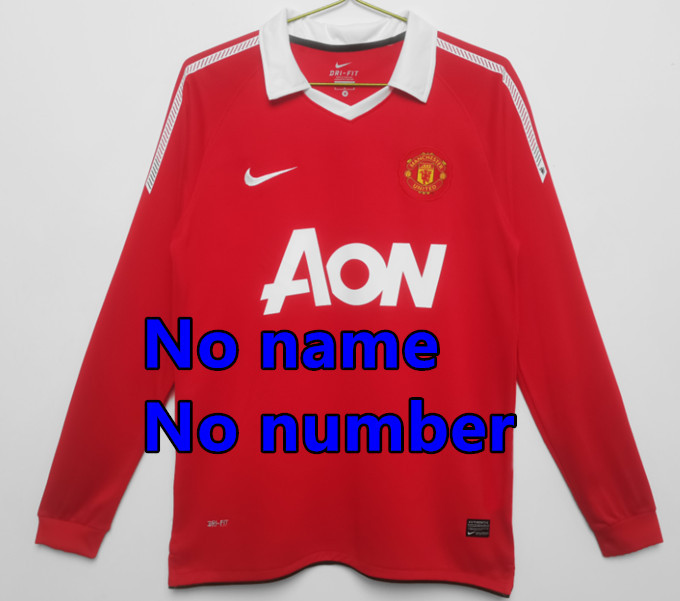 1998 1999 Manchester United Long sleeve Retro Soccer Jerseys Beckham Giggs Cantona Rooney Ronaldo 92 94 96 00 02 04 06 07 08 10 11 United Retro style Football shirt Adult Uniforms