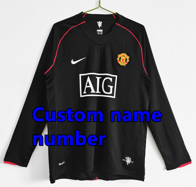 1998 1999 Manchester United Long sleeve Retro Soccer Jerseys Beckham Giggs Cantona Rooney Ronaldo 92 94 96 00 02 04 06 07 08 10 11 United Retro style Football shirt Adult Uniforms