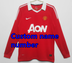 1998 1999 Manchester United Long sleeve Retro Soccer Jerseys Beckham Giggs Cantona Rooney Ronaldo 92 94 96 00 02 04 06 07 08 10 11 United Retro style Football shirt Adult Uniforms