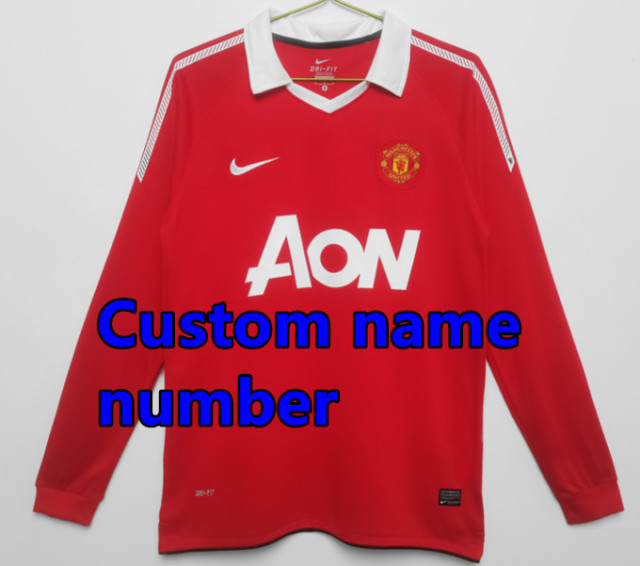 1998 1999 Manchester United Long sleeve Retro Soccer Jerseys Beckham Giggs Cantona Rooney Ronaldo 92 94 96 00 02 04 06 07 08 10 11 United Retro style Football shirt Adult Uniforms