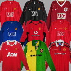 1998 1999 Manchester United Long sleeve Retro Soccer Jerseys Beckham Giggs Cantona Rooney Ronaldo 92 94 96 00 02 04 06 07 08 10 11 United Retro style Football shirt Adult Uniforms