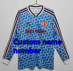 1998 1999 Manchester United Long sleeve Retro Soccer Jerseys Beckham Giggs Cantona Rooney Ronaldo 92 94 96 00 02 04 06 07 08 10 11 United Retro style Football shirt Adult Uniforms
