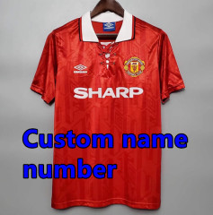 1992 1994 Manchester United Retro Soccer Jerseys Beckham Giggs Cantona Rooney Ronaldo 82 84 86 88 90 92 94 96 Retro style Football shirt Adult Uniforms