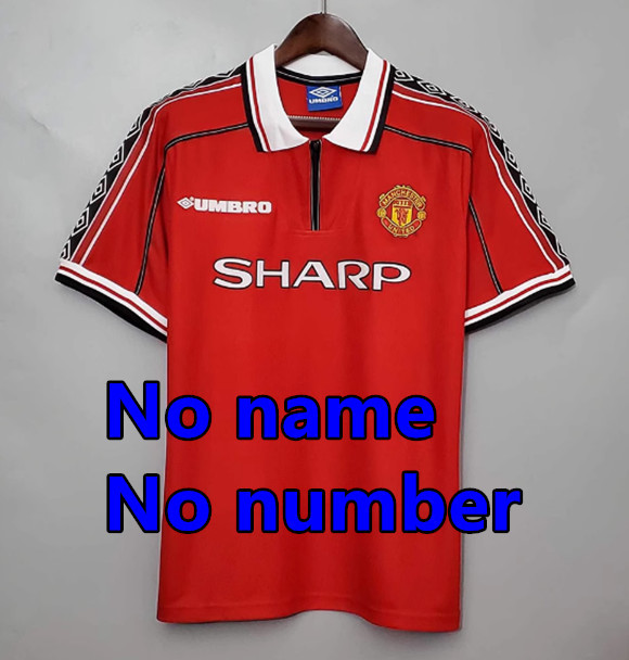 1998 1999 Manchester United Retro Soccer Jerseys Beckham Giggs Cantona Rooney Ronaldo 00 02 04 06 07 08 10 11 United Retro style Football shirt Adult Uniforms