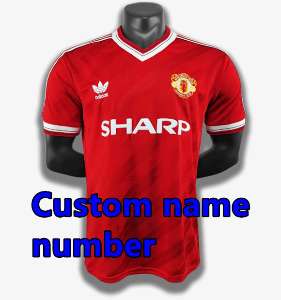 1992 1994 Manchester United Retro Soccer Jerseys Beckham Giggs Cantona Rooney Ronaldo 82 84 86 88 90 92 94 96 Retro style Football shirt Adult Uniforms