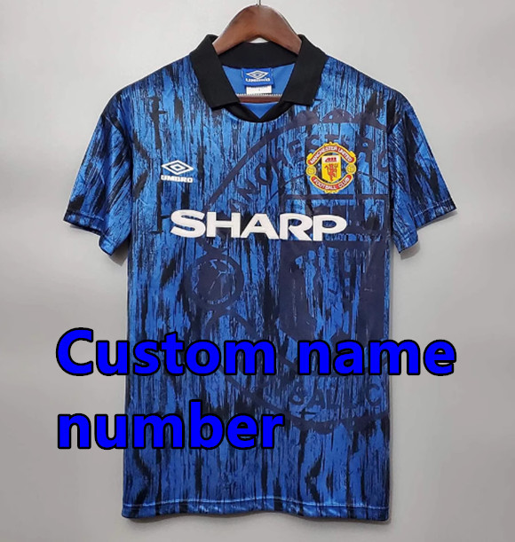 1992 1994 Manchester United Retro Soccer Jerseys Beckham Giggs Cantona Rooney Ronaldo 82 84 86 88 90 92 94 96 Retro style Football shirt Adult Uniforms