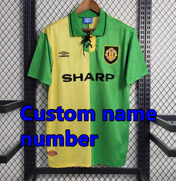 1992 1994 Manchester United Retro Soccer Jerseys Beckham Giggs Cantona Rooney Ronaldo 82 84 86 88 90 92 94 96 Retro style Football shirt Adult Uniforms
